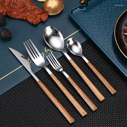 Dinnerware Sets Silver Golden Set Stainless Steel Cutlery Dinner Knife Fork Coffee Spoon Silverware Kitchen Tableware