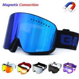 Skibrille Magnetische Doppelschicht Polarisierte Linse Antifog UV400 Snowboard Männer Frauen Brillen Brillen W221123