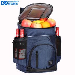 Ice PacksIsothermic Bags DENUONISS 33L Refrigerator Soft Large 36 Cans Insulated Cooler Backpack Thermal Isothermal Fridge Travel Beach Beer 221122