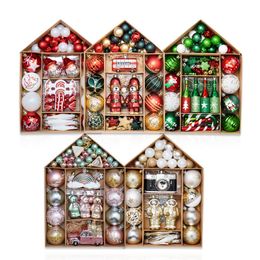 Christmas Decorations 70Pcs Christmas Balls Ornaments Xmas Tree Hanging Pendants Shatterproof Hang Decoration for Hoilday Party Baubles Set 2023 221123