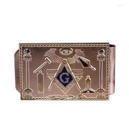 Brooches Gold Tone Masonic Money Clip Freemasonry Wallet Fashion Men Accessory Mason Jewelry