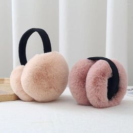 Berets Cute Student Foldable Earmuffs For Winter Warmth Male Female Ear Protectors Korean Version Hair Thickened Plush Bag