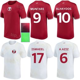 National Team Soccer Qatar 14 Homam Ahmed Jerseys 222-23 World Cup 15 Bassam Al-Rawi 11 Akram Afif 16 Boualem Khoukhi 12 Karim Boudiaf 19 Almoez Ali Football Shirt Kits