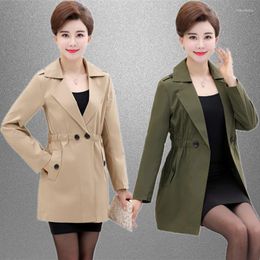 Women's Trench Coats Temperament Windbreaker Female Large Size 2022 Middle-aged Woman Clothes Autumn Coat Women Thin Section W766