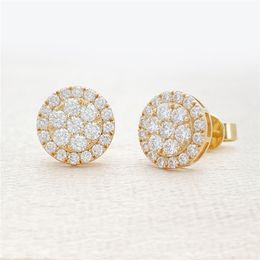 Pass Test 10K Gold Setting Moissanite Diamond Earrings Studs Nice Gift for Men Women Allergic Free