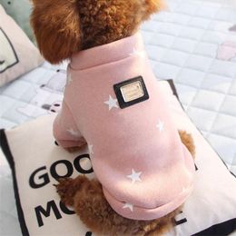 Dog Apparel Fashion Star Printed Pet Fleece Sweatshirt Sweater For Small Dogs Cats Boy Girl Soft Warm Winter Coat Jacket Puppy Clothes