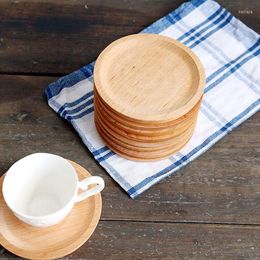 Table Mats Beech Kitchen Accessories Japan Style Zakka Wooden Pads Placemat Drink Coasters Tea Grain Juice Coffe Dessert 14cm