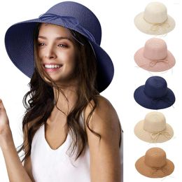 Wide Brim Hats In Stock 2022 Women Summer Beach Sun Cap Straw Hat Foldable Floppy Roll Up Protection Upf 50 Caps Fast