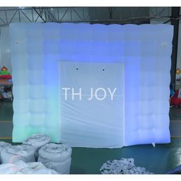 outdoor activities 4m 13ft white Inflatable Marquee LED lighting Inflatable Cube Tent for Exhibition and Advetisement