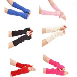 Knee Pads Long Arm Warmer Stretchy Sleeves Knitted Protector Fingerless