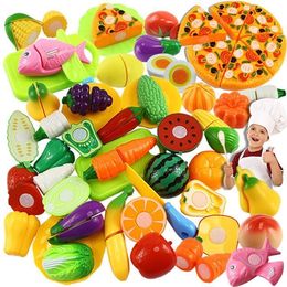 Kitchens Play Food Diy Retend Toys Plastic Cutting Fruit Vegetable Pretend Children Kitchen Montessori Learning Educational Toy 221123