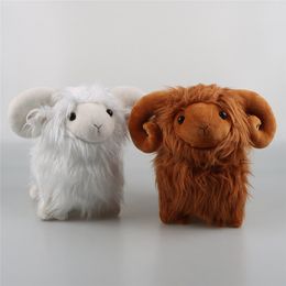 Kawaii Highland Woolly Ram Sheep 플러시 장난감 장난감 인형 애니메이션 귀여운 방 장식 베개 크리스마스 생일 선물