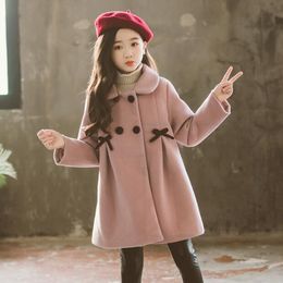 Coat 4 14 Years Children Jacket for Girls Winter Wool Warm Overcoat Fashion Clothes Kids Outerwear Autumn 221122