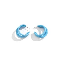 Casual C Ring Geometric Ear Ring Hoop Stud Candy Coloured Exaggerated Iron Earrings for Women fashion street