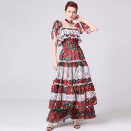 Party Dresses The Red Lolita Floral Cross Border Maxi Bohemian Dress Women Robe 20 Summer Long Casual Beach Sexy Loose Plus Size