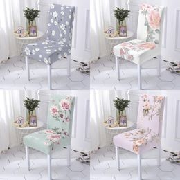 Chair Covers Plant Style Cover Anti-Dirty Seat Chairs Flower Pattern High Back Spande For Dining Room Kitchen