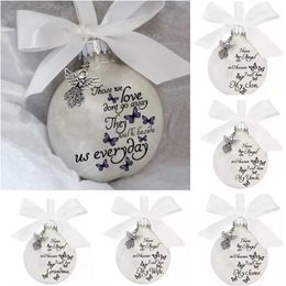 Christmas Decorations 1PC Christmas Ornament Feather Ball Angel In Heaven Decor Durable Memorial Ornament SisterbrotherFather Mom Memorial Ornament 221123