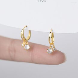 Hoop Earrings LAVIFAM 925 Sterling Silver Zircons Huggies Ear Buckle For Women Teen Piercing Small Minimalist Jewelry
