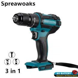 Electric Drill Impact Hammer Screwdriver 1m 253 Torque 3 in 1 Cordless DIY Power Tools For 18V Battery 221122