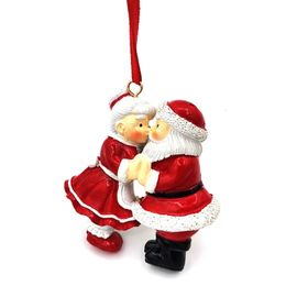 Christmas Decorations Resin Kissing Santa Mrs Claus Christmas Ornament Xmas Tree Bauble Hanging 221123