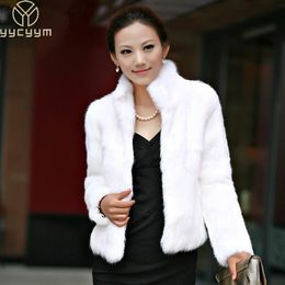 Women's Fur Faux Autumn Winter Real Genuine Rabbit Coat Women Full Pelt Jacket Fashion Mandarin Collar Overcoats 221123