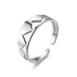 Band Rings Open Resizable Stainless Steel Ring Band Tree Of Life Heart Love Crown Butterfly Charm Rings For Women Fashion Jewellery Gi Dhhde