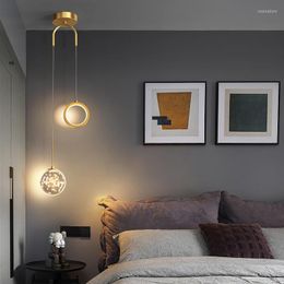 Pendant Lamps Modern Simple Bedside Lights Creative Sky Star Minimalist Light Luxury Bedroom Study Long Line Small Chandelier