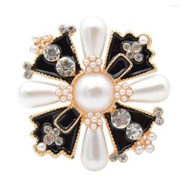 Brooches CINDY XIANG Rhinestone And Pearl Cross For Women Fashion Baroque Style Jewelry Winter Coat Accessories Corsage Broches