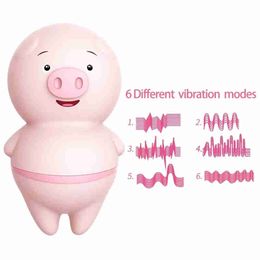 Cute Pig Tongue Licking Vibrator Eggs USB Charging Clitoris Stimulator 6 Modes Nipple Massager Sex Toys for Woman Female Masturbator