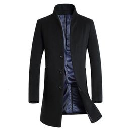 Men's Wool Blends Long Coat Men Fashion Pea Jacket Autumn Winter Jackets Mens en Overcoat Plus Size 5XL 6XL 221123