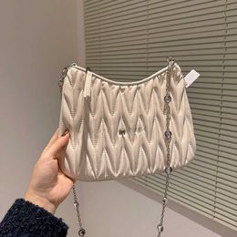 Luxury Rhinestones Chain Bag designer purse wallet handbags women messenger bags Fashion Pleating Shoulder Bag Texture Leather 221123