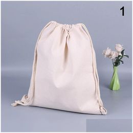 Packing Bags Reusable Cotton Bags Muslin Bag Canvas Dstring Pouch Gift Jewellery Packaging Drop Delivery Office School Business Indust Dhj1E