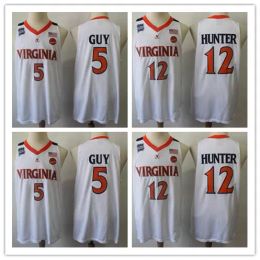 2019 Champions Virginia Kyle Guy White Jersey #5 UVA NCAA Final Four 12 De'Andre Hunter ACC Men's Co