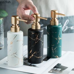 Liquid Soap Dispenser Imitation Marble Portable el Shower Gel Shampoo Bottles Bathroom Accessories 250ml Ceramic Bath Lotion Bottle 221123