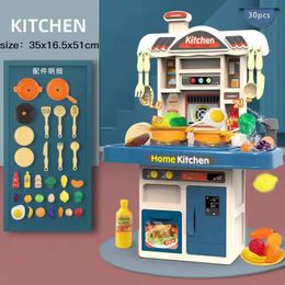 Kitchens Play Food 30pcs Kitchen Toys Pretend Cooking Height 51cm Dinnerware Set Light Safe Cute Children Kids Boys Girls Gift Funny Game 221123