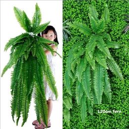 Faux Floral Greenery Hanging Plants Artificial Fern Grass Green Wall Plant Silk Hedge Large 221122