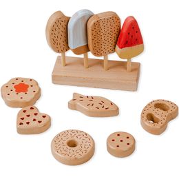 Kitchens Play Food Wooden Ice Cream Kitchen Toys Simulation Cake Dessert Pretend Role Game Educational For Girls Kids 221123