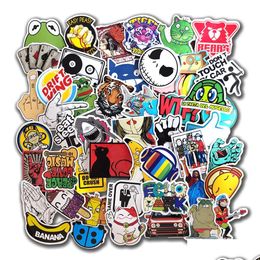 Car Stickers Car Sticker 10/50Pcs Funny Random Stickers For Laptop Cases Styling Motorcycle Bike Kids Mixed Graffiti Vinyl Bomb Jdm Dhikj