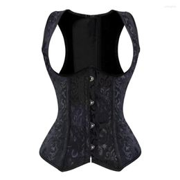 Bustiers Korsetts Sexy Gothic Body Modeling unter der Brust bestickt Vintage Jacquard Cincher Taillenbänder Weste Dessous