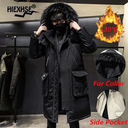 Men's Down Parkas Winter Male Casual Long Parka Overcoat Outdoor Multi-pocket Warm Thick Men White Duck Jacket Hooded Puffer Jackets Coat 221123