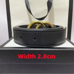 Genuine Leather Belt Women Fashion Antique Gold Smooth Buckle Waist Belts Luxury Letter Waistbands with Box