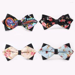 Bow Ties Fashion Tie Cotton Printing Neck Butterfly Knot Corbatas Para Hombre Floral Wedding Party Bowtie Marriage Shirt Accessories