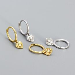 Stud Earrings Korean Version Sweet Peach Heart Ear Clasps S925 Silver Ins Geometric Shaped Temperament Versatile