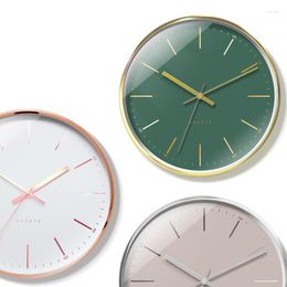 Wall Clocks Minimalistic Quiet Clock Modern Design Luxury Nordic Electronic Green Orologio Parete Decoration OB50GZ