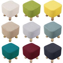 Chair Covers Elastic Ottoman Cover Geometric Jacquard Footrest Round Seat Case Stool Protector For Home All Inclusive Slipcover