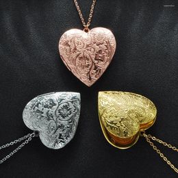 Pendant Necklaces Lover Gift Po Frames Can Open Locket Heart Necklace Jewellery For Women Girlfriend