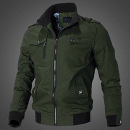 Men's Leather Faux Bomber Jacket Fashion Casual Windbreaker Coat Spring and Autumn Outwear Stand Slim Military 221122