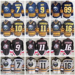 Throwback Buffalo Retro Sabres Hockey 10 Hawerchuk Jersey 11 Gilbert Perreault 89 Mogilny 16 Pat LaFontaine 7 Rick Martin 9 Derek Roy''Nhl''Shirt