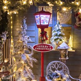 Christmas Decorations 50cm Spary Scene Street Light Outdoor Landscape Large ABS Art Street Light Warm Christmas Santa Claus Snowman Decorations 221123