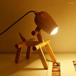 Table Lamps Creative Design Wood Modern Desk Light Living Room Bedroom Decor 110-240V Lighting Children Study